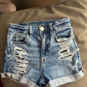 American Eagle distressed denim shorts